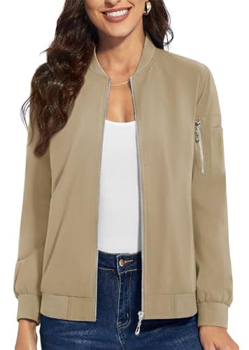 Women's Lightweight Casual Full Zip Windbreaker Jacket for Fall
| Casual Full Zip Windbreaker Jacket for Women Lightwei