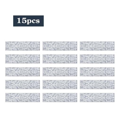 Lahome Non Slip Carpet Stair Treads for Wooden Steps Indoor, 15 Pack 8" X 30", Grey for Kids Pets Elders