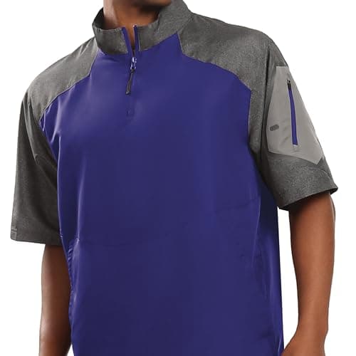 Holloway Raider Pullover Cage Jacket for Athletes - Weather-Resistant Quarter Zip Jacket with Sleeve Pocket