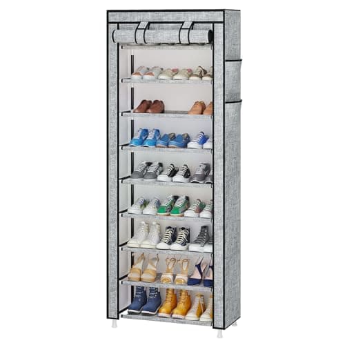 Calmootey 9 Tier Shoe Organizer for Closet Hallway Grey
Calmootey Portable Shoe Shelf with Nonwoven Fabric Cover Grey
Ca