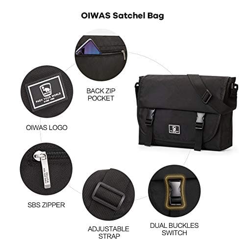 OIWAS 14 Inch Messenger Bag - Satchel Laptop Crossbody Briefcase for Men and Women