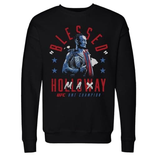 Max Holloway UFC Crewneck Sweatshirt -mma Fighter Blessed BMF Champion White