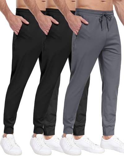 ParisDiary Men's 3 Pack Zipper Sweatpants for Workout and Gym
| ParisDiary Zipper Pockets Track Joggers Pants Suitable