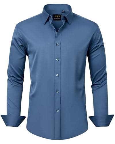 Men's Solid Long Sleeve Stretch Wrinkle-Free Formal Shirt J.VER Business Casual Button Down
| J.VER Men's Long Sleeve S