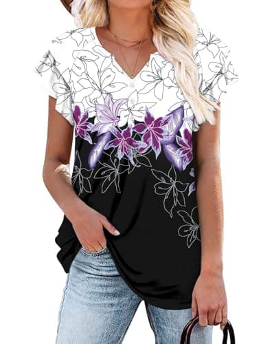 Elegant Women's Short Sleeve Tunics V Neck Button Down Shirts - S-3XL
| Comfortable Women's Short Sleeve Tunics V Neck