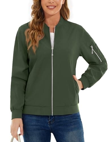 Women's Lightweight Casual Full Zip Windbreaker Jacket for Fall
| Casual Full Zip Windbreaker Jacket for Women Lightwei
