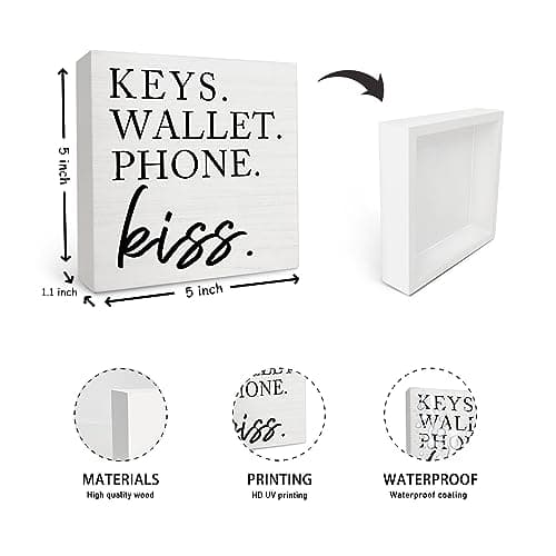 Wooden Entryway Table Decor Box Sign for Keys, Wallet, Phone - Home Decor Trendsetters - Hallway Entryway
| Wooden Entr