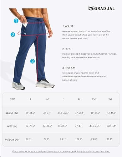 G Gradual Men's Fleece Lined Winter Pants Best for Men Athletes in Cold Weather Zipper Pockets Sweatpants  
G Gradual Me