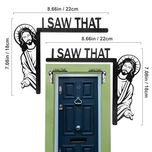 Two Pack I Saw That Door Sitter Wood Frame Decor Left & Right for Home Office Mirror Cabinet
| I Saw That Door Sitter C