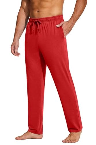 COOFANDY Men's Lightweight Open Bottom Yoga Sweatpants with Pockets Casual Drawstring Lounge Pants