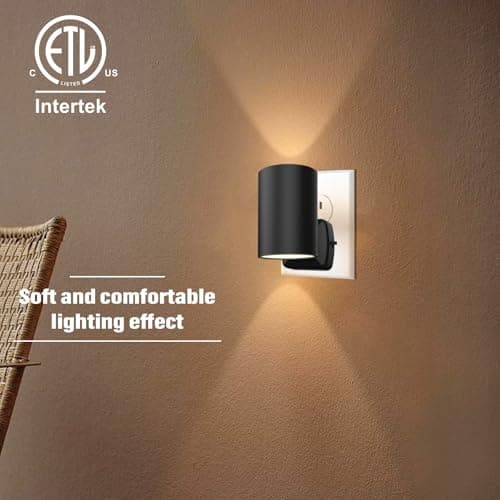 ETL Certified Warm White Night Lights, Dusk to Dawn Sensor, Adjustable Brightness Nightlight for Kids, Hallway, Stairway