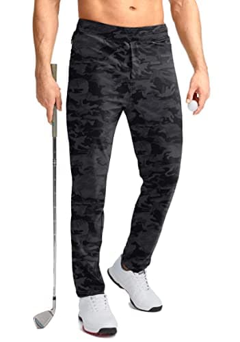 Pudolla Men's Stretch Golf Pants with Zipper Pockets Slim Fit Casual Joggers
| Pudolla Men's Golf Sweatpants Zipper Poc
