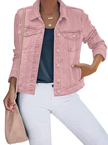 Luvamia Women's Stretch Fitted Long Sleeves Denim Jean Jacket for Casual Wear
| Luvamia Women's Basic Button Down Stret