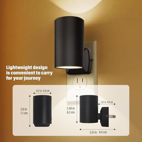 ETL Certified Warm White Night Lights, Dusk to Dawn Sensor, Adjustable Brightness Nightlight for Kids, Hallway, Stairway