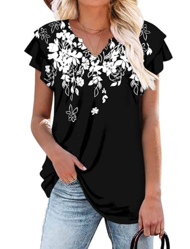 Elegant Women's Short Sleeve Tunics V Neck Button Down Shirts - S-3XL
| Comfortable Women's Short Sleeve Tunics V Neck