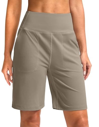 G Gradual High Waisted Bermuda Shorts for Yoga and Casual Wear | 9" Knee Length | 2 Big Pockets | Women's Shorts
G Gradu