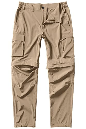 Gash Hao Mens Waterproof Hiking Quick Dry Fishing Pants Outdoor Lightweight Zip Off