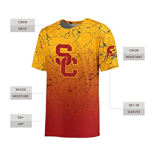 Holloway Men's NCAA Cotton-Touch Poly Marble Tee: Officially Licensed Comfortable Collegiate Shirt for Fans