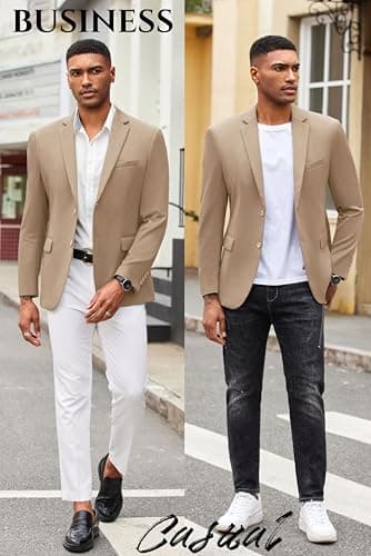 COOFANDY Men's Lightweight Knit Suit Jacket Casual Slim Fit Blazer
| COOFANDY Mens Casual Two Button Suit Blazer Lightw