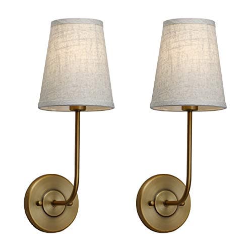 Pathson Set of 2 Vintage Wall Sconces for Industrial Living Room and Bedroom Hardwired Bathroom Vanity Lights (Antique B