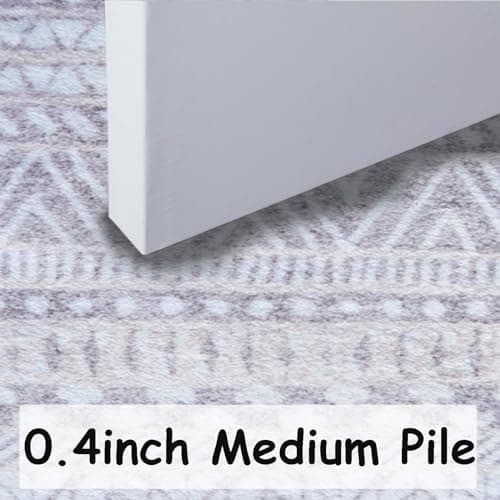 Washable Boho Grey and Pink Non Slip Faux Wool Carpet Runner for Kitchen Entryway Bedroom Indoor Laundry
| Non Slip Gre