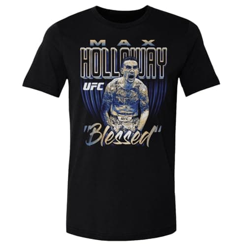 Max Holloway UFC Shirt - 500 Level Bitmap WHT for Fighters - Gym and Gym Outings - Floral Print, Medium Size