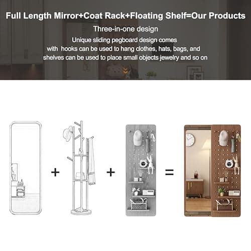 Full Length Wall Mirror with Shelf and Hooks for Entry Way Storage
| Multifunctional Wall Mirror Shelf with Hooks Livin