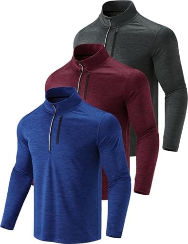 Liberty Imports 3-Pack Men’s Lightweight Long Sleeve Athletic Jackets for Performance Workouts and Runs