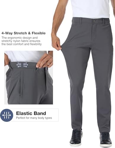 Puli Golf Pants Men Stretch Slim Fit Dress Casual Work Hiking Tapered Waterproof Pants with Pockets
Puli Golf Pants Men