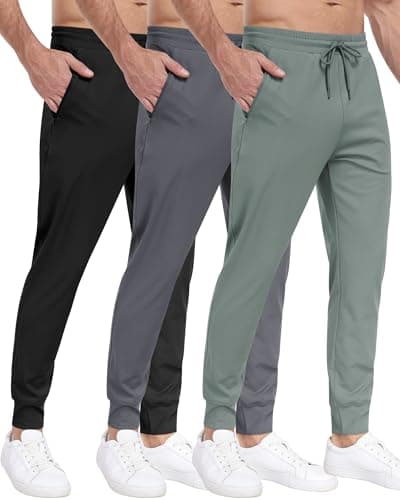 ParisDiary Men's 3 Pack Zipper Sweatpants for Workout and Gym
| ParisDiary Zipper Pockets Track Joggers Pants Suitable