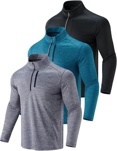 Liberty Imports 3-Pack Men’s Lightweight Long Sleeve Athletic Jackets for Performance Workouts and Runs