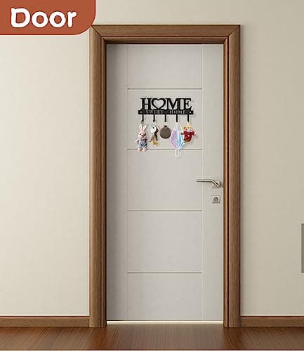 WIPHANY Sweet Home Key Holder Wall Mounted Black Metal Decorative Key Rack for Entryway Home Design Hangers