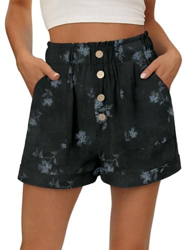 KISSMODA Women's Summer Shorts with Pockets Lightweight High-Waisted Adjustable Tie Knot Loose Casual Short
| KISSMODA