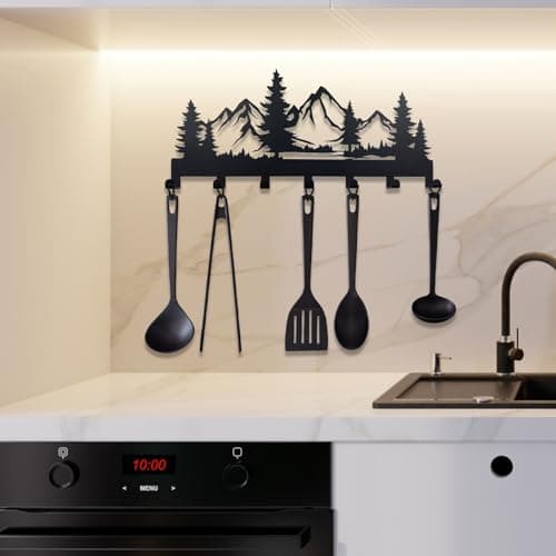 Mountain 12IN Metal Key Holder, Wall Mounted Key Hooks for Kitchen, Entryway, Hallway, Bedroom, Doorway, Key Organizer R