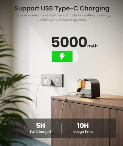 FULEN Motion Sensor Wall Light with Remote Control, Black 2 Pack  
FULEN Motion Sensor Wall Light 5000mAh Rechargeable B