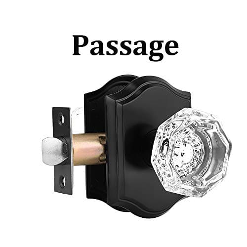 Gobrico Heavy Duty Crystal Glass Door Knobs 6 Pack for Interior Room Keyless Snowflake Handle Antique Brass Finish
| Go