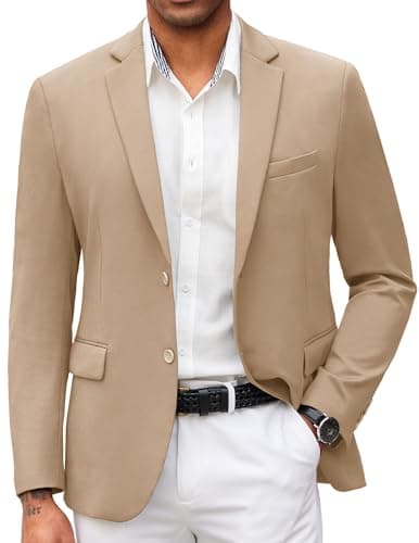 COOFANDY Men's Lightweight Knit Suit Jacket Casual Slim Fit Blazer
| COOFANDY Mens Casual Two Button Suit Blazer Lightw
