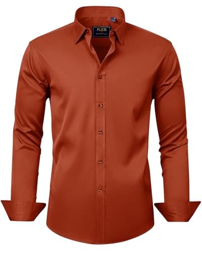 Men's Solid Long Sleeve Stretch Wrinkle-Free Formal Shirt J.VER Business Casual Button Down
| J.VER Men's Long Sleeve S