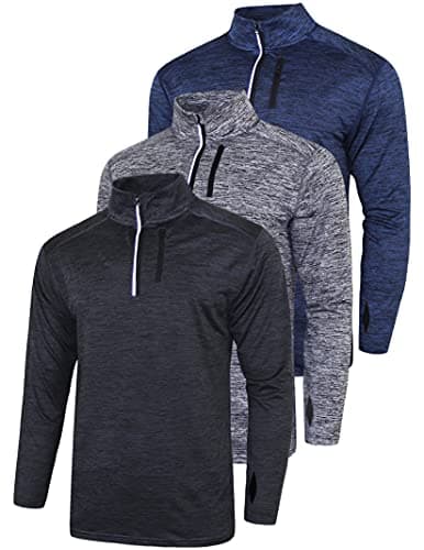Liberty Imports 3-Pack Men’s Lightweight Long Sleeve Athletic Jackets for Performance Workouts and Runs