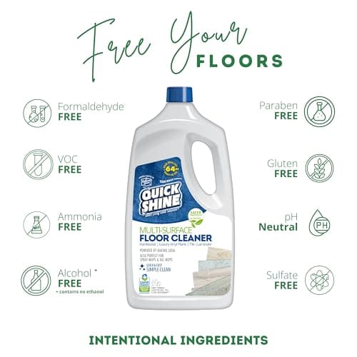 Quick Shine Multi Surface Floor Cleaner 64oz - Streak Free, No Rinse, Safe for Hardwood, Laminate & Stone, Suitable for