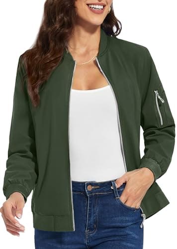 Women's Lightweight Casual Full Zip Windbreaker Jacket for Fall
| Casual Full Zip Windbreaker Jacket for Women Lightwei
