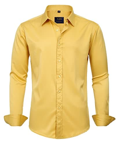 Men's Solid Long Sleeve Stretch Wrinkle-Free Formal Shirt J.VER Business Casual Button Down
| J.VER Men's Long Sleeve S