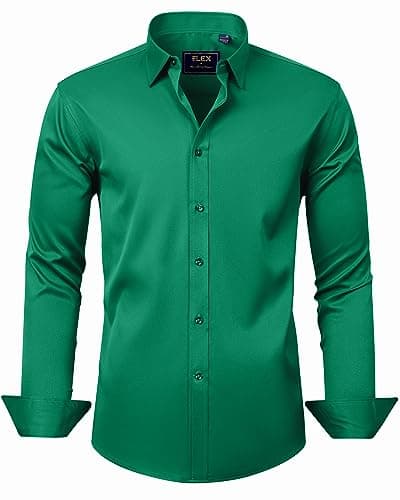 Men's Solid Long Sleeve Stretch Wrinkle-Free Formal Shirt J.VER Business Casual Button Down
| J.VER Men's Long Sleeve S