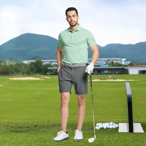 Men's M Maalreg Golf Shorts Lightweight Dry Fit Stretch Flat Front Casual Sport Heather Hybrid Flex 7/9 Inch Shorts
| M