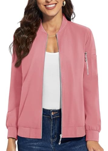 Women's Lightweight Casual Full Zip Windbreaker Jacket for Fall
| Casual Full Zip Windbreaker Jacket for Women Lightwei