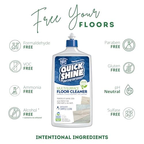 Quick Shine Multi Surface Floor Cleaner & Polish with Clean Shine Technology (2-27oz Bottles) for Hardwood, Laminate, L