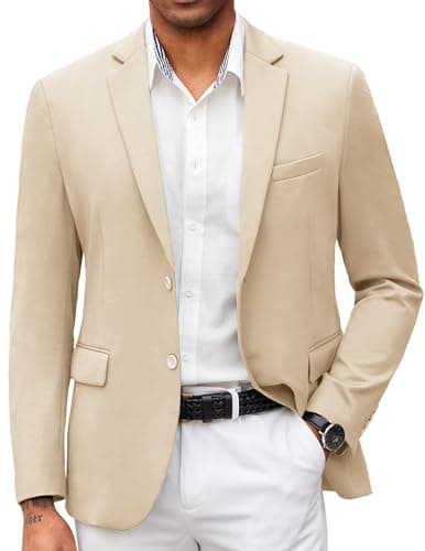 COOFANDY Men's Lightweight Knit Suit Jacket Casual Slim Fit Blazer
| COOFANDY Mens Casual Two Button Suit Blazer Lightw