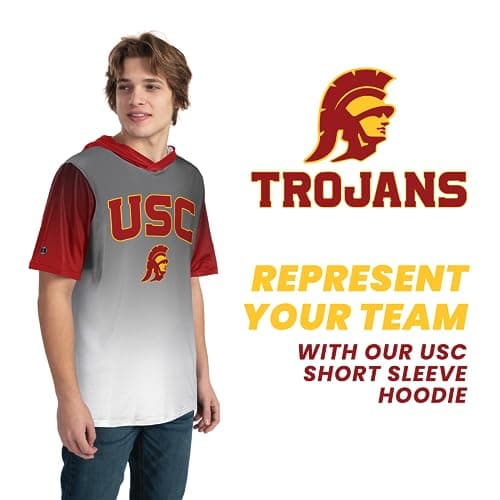 Holloway Men's NCAA Collegiate Short Sleeve Gradient Cotton-Touch Hoodie - Official Team Apparel for Men's Game Day Comf