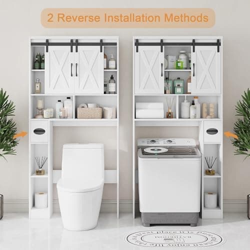 Home Space-Saving Over The Toilet Storage Cabinet for Farmhouse Bathroom
| Farmhouse Storage Cabinet Over Toilet with 2