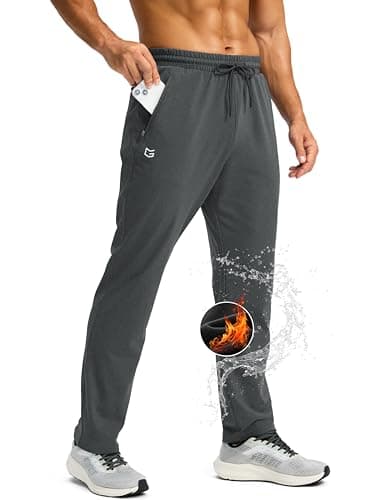 G Gradual Men's Fleece Lined Winter Pants Best for Men Athletes in Cold Weather Zipper Pockets Sweatpants  
G Gradual Me